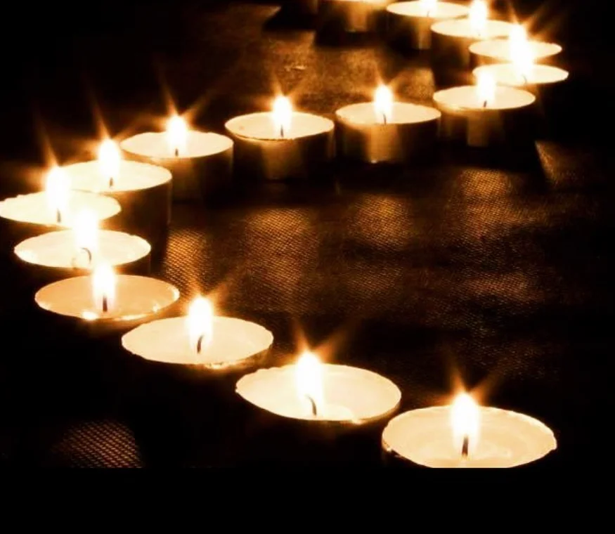 Candlelight creating relaxing spa ambiance