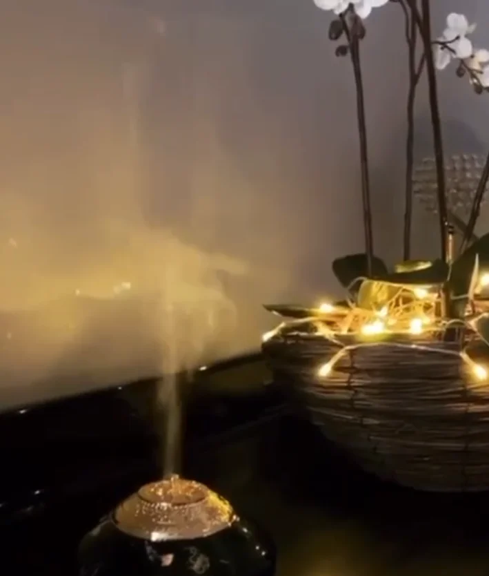 Aromatherapy incense and orchid decoration